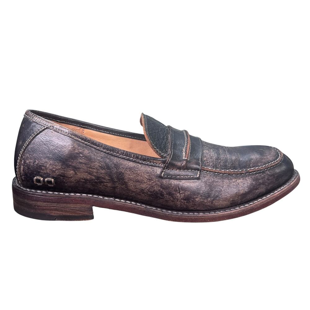 Bed Stu Reina Cobbler Series Handcrafted Black Wash Leather Loafers Size 9